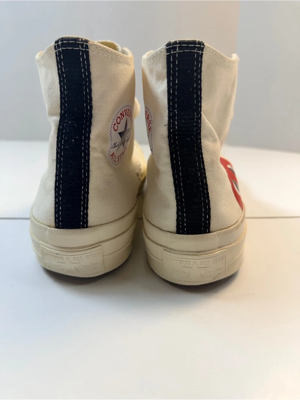 Converse x Comme des Garcons Canvas Sneakers with Red Heart mens 7 women’s  9